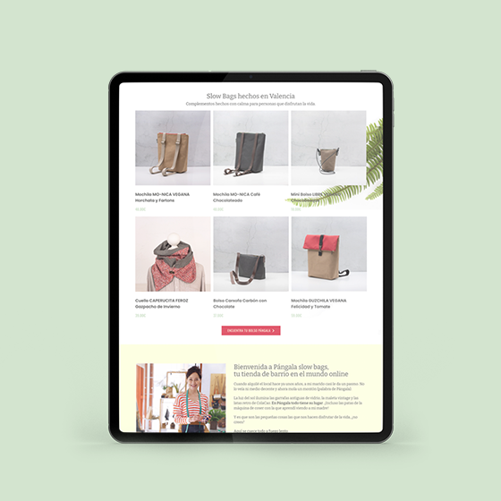 diseño tienda online bolsos